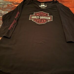 Harley-Davidson Black and Red Logo long top